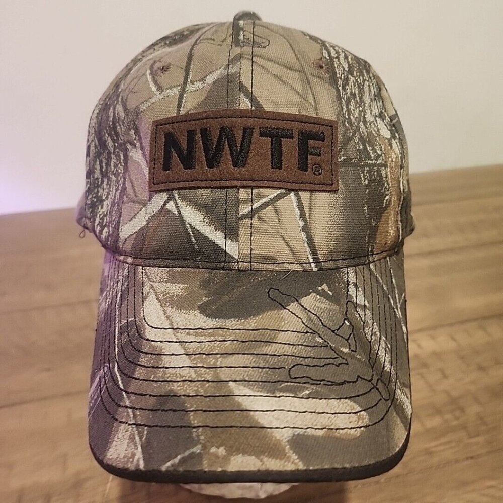 NWTF Men's Real Tree Camo Strap Back Hat Cap Patch Adjustable